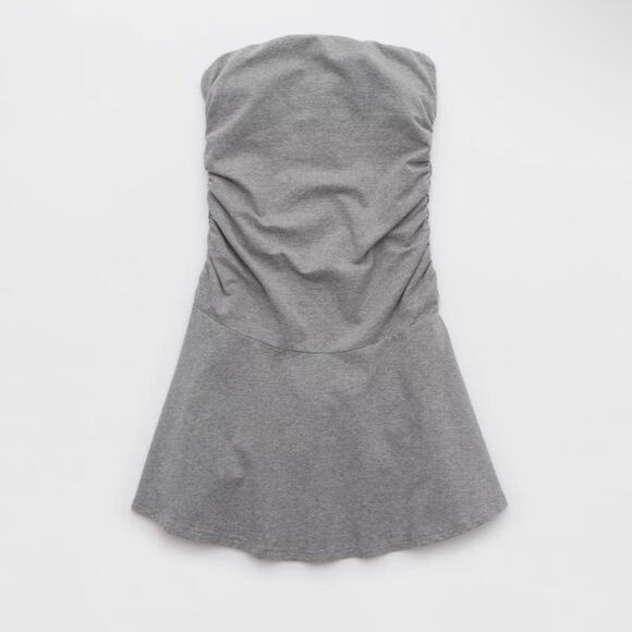 NWT OFFLINE By Aerie OG Sunlight Mini Dress in Dark Heather Gray Size Medium - Picture 4 of 9